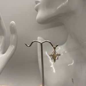 Tiny Delicate Mother of Pearl & Sterling Silver Pendant